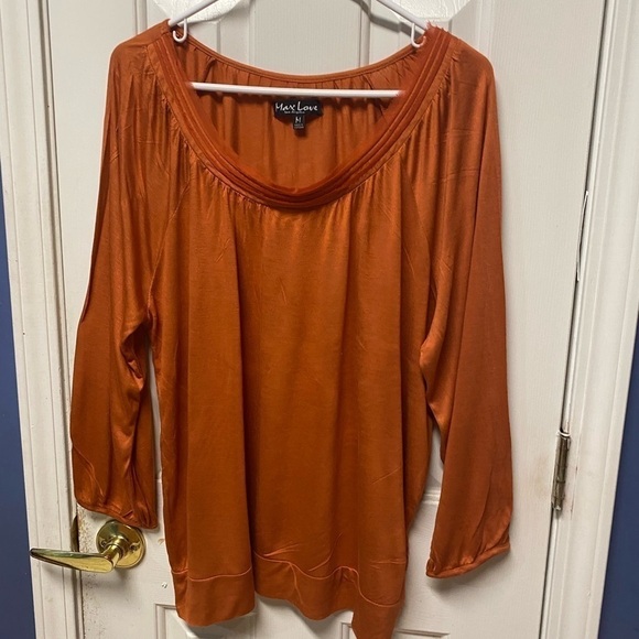 Max Love women oversized burnt orange blouse M - Picture 1 of 10